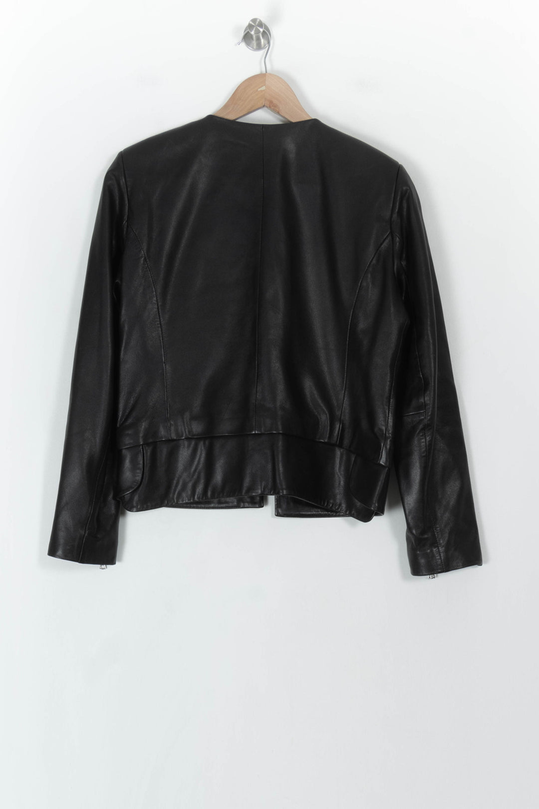 Veste En Cuir Noire - Taille M/38 de la marque Sandro | PARAD119545 - Vendu par Paradigme - Image 5