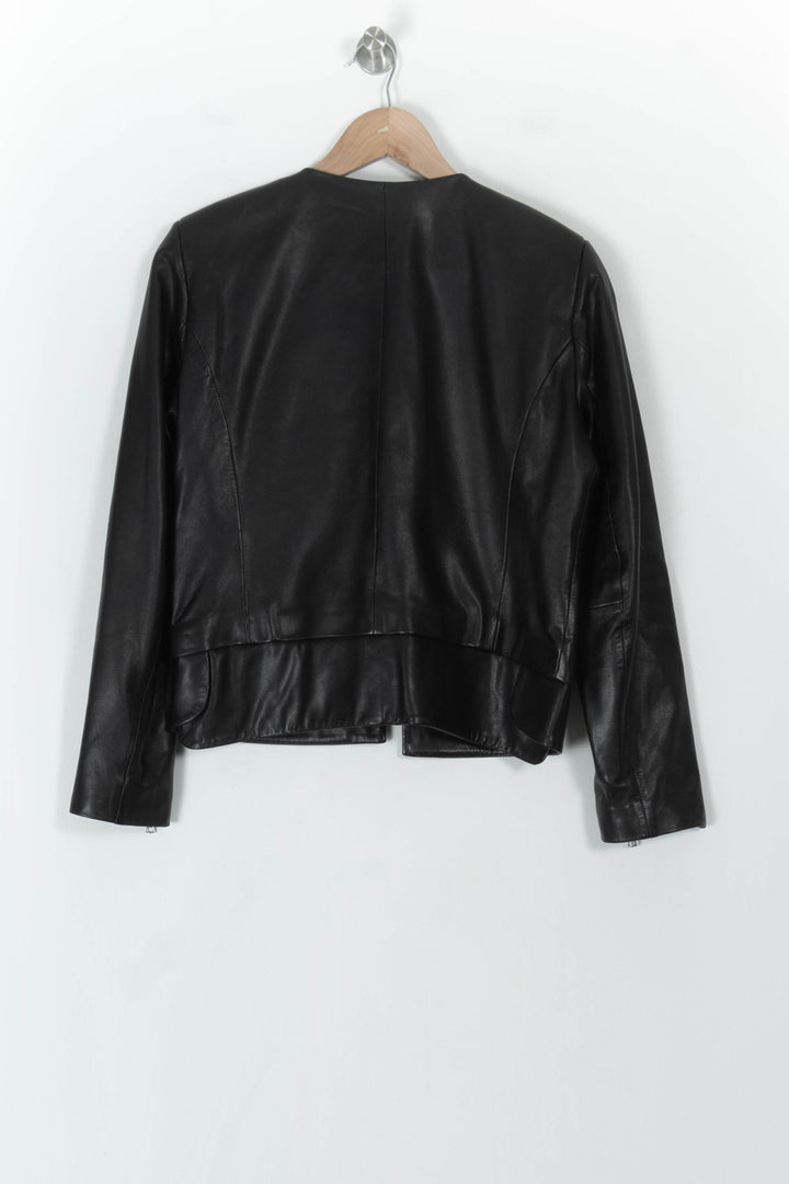 Veste En Cuir Noire - Taille M/38 de la marque Sandro | PARAD119545 - Vendu par Paradigme - Image 5