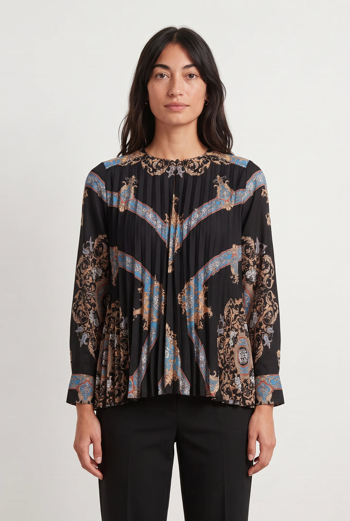 Blouse Noire et Bleue - Taille M/38 de la marque Sandro | PARAD119547 - Vendu par Paradigme - Image 1