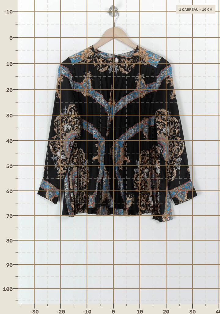Blouse Noire et Bleue - Taille M/38 de la marque Sandro | PARAD119547 - Vendu par Paradigme - Image 4