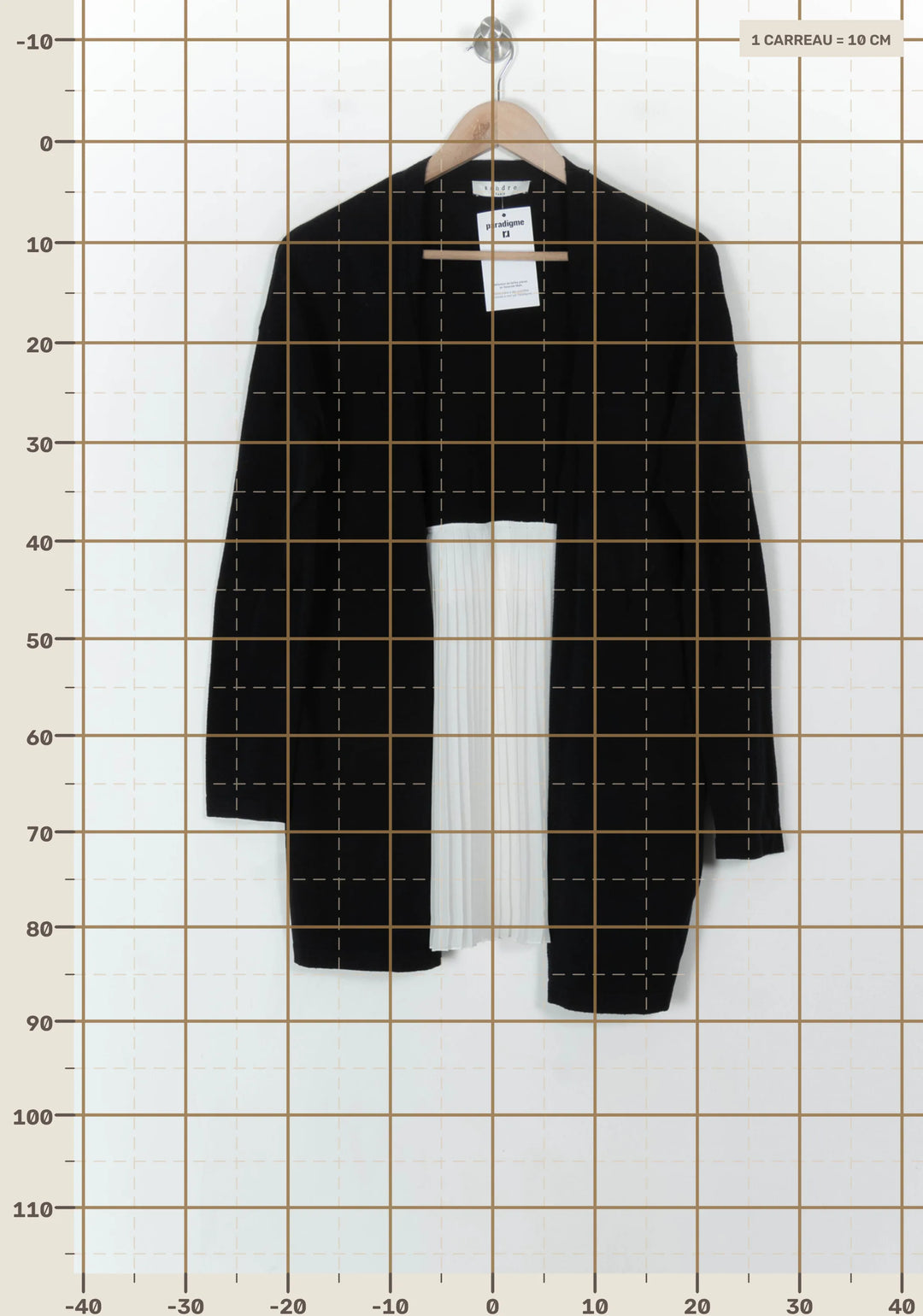 Cardigan Noir et Blanc - Taille S/36 de la marque Sandro | PARAD119548 - Vendu par Paradigme - Image 4