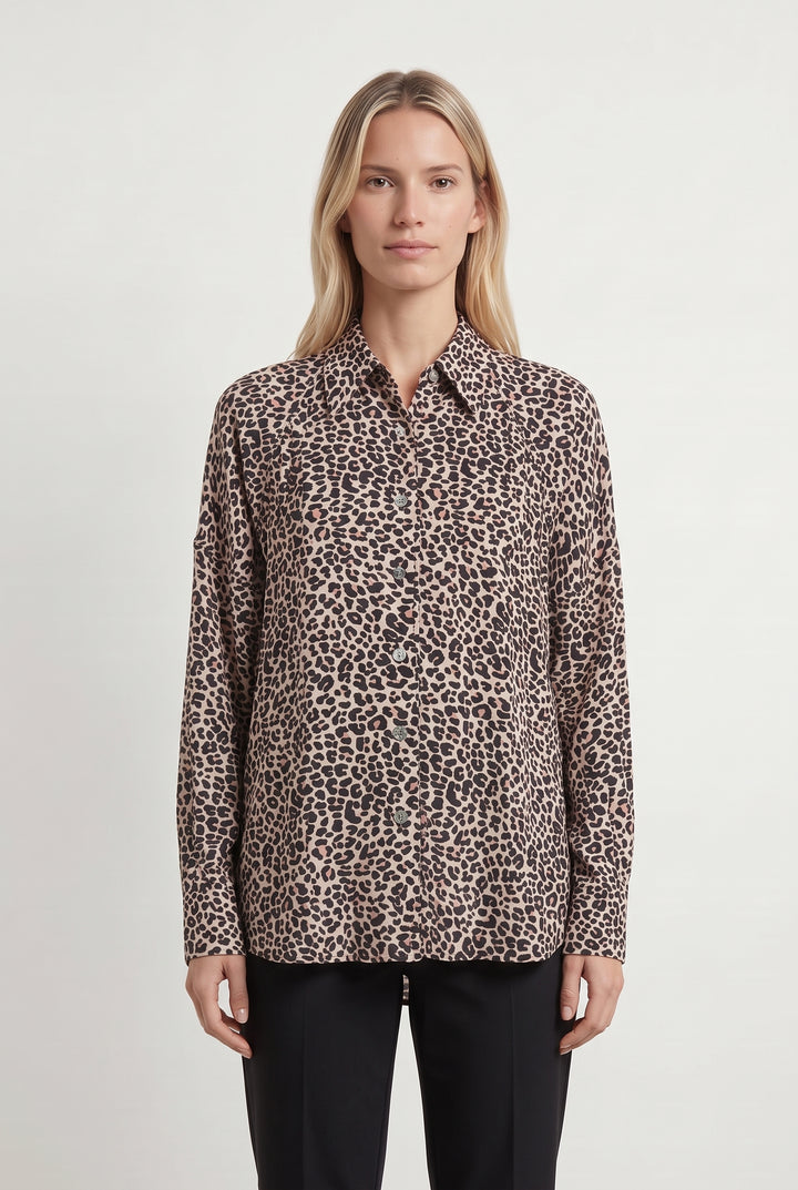 Chemise Léopard Beige et Noir - Taille S/36 de la marque Zadig&amp;Voltaire | PARAD119555 - Vendu par Paradigme - Image 1