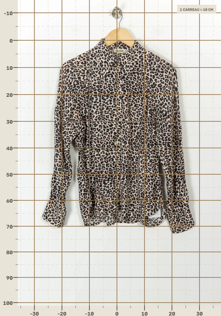 Chemise Léopard Beige et Noir - Taille S/36 de la marque Zadig&amp;Voltaire | PARAD119555 - Vendu par Paradigme - Image 4