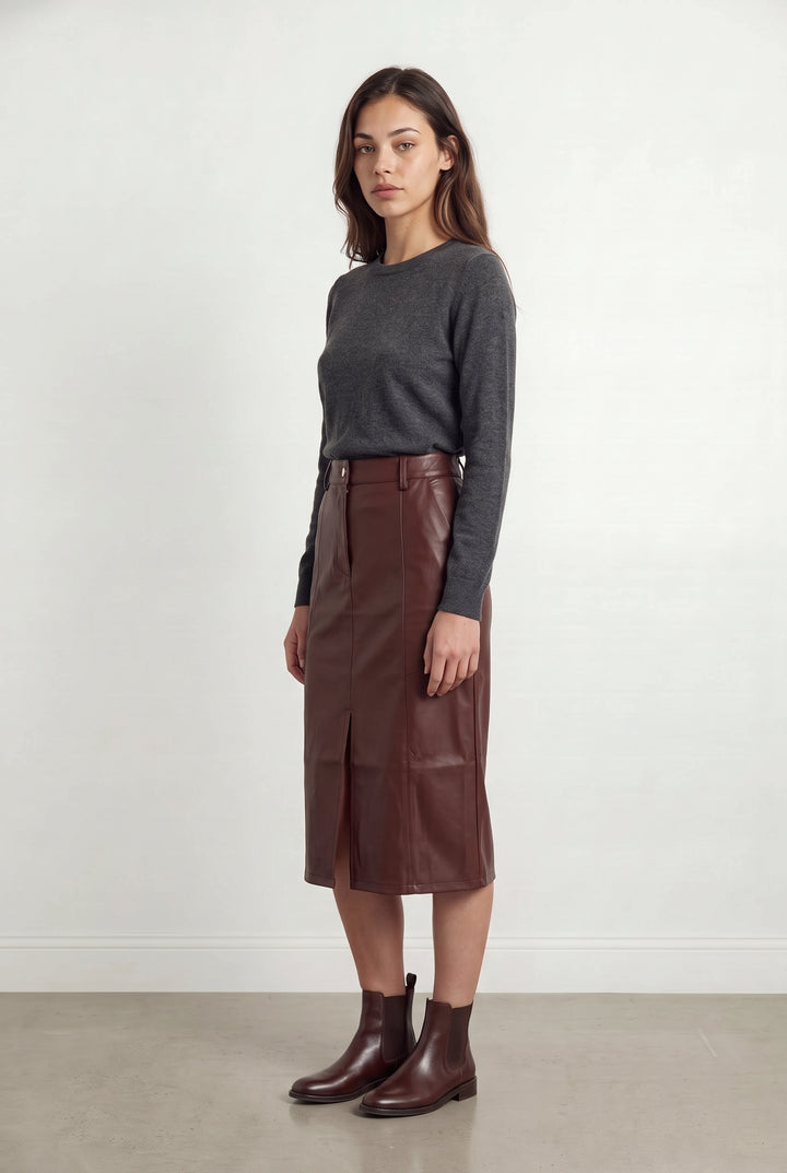 Jupe Midi Bordeaux - Taille XS/34 de la marque Petite Mendigote | PARAD119561 - Vendu par Paradigme - Image 1