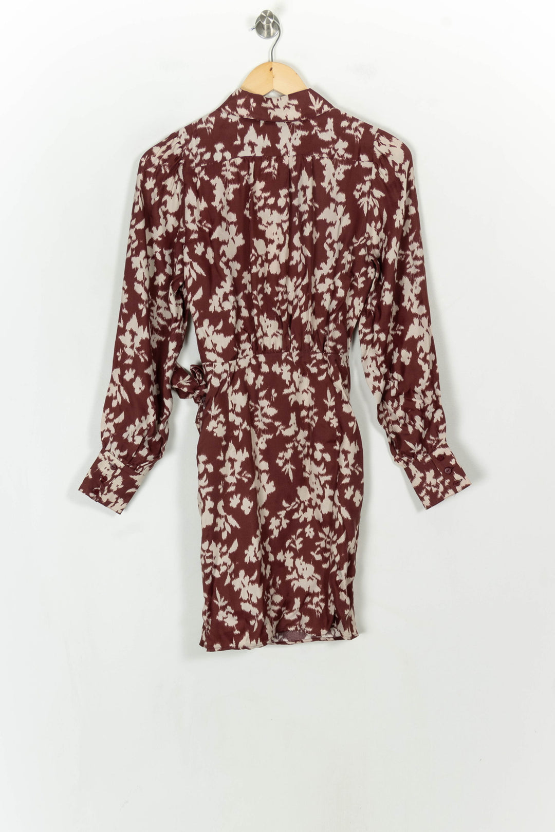 Robe Portefeuille Bordeau et Écru - Taille XS/34 de la marque Petite Mendigote | PARAD119586 - Vendu par Paradigme - Image 5