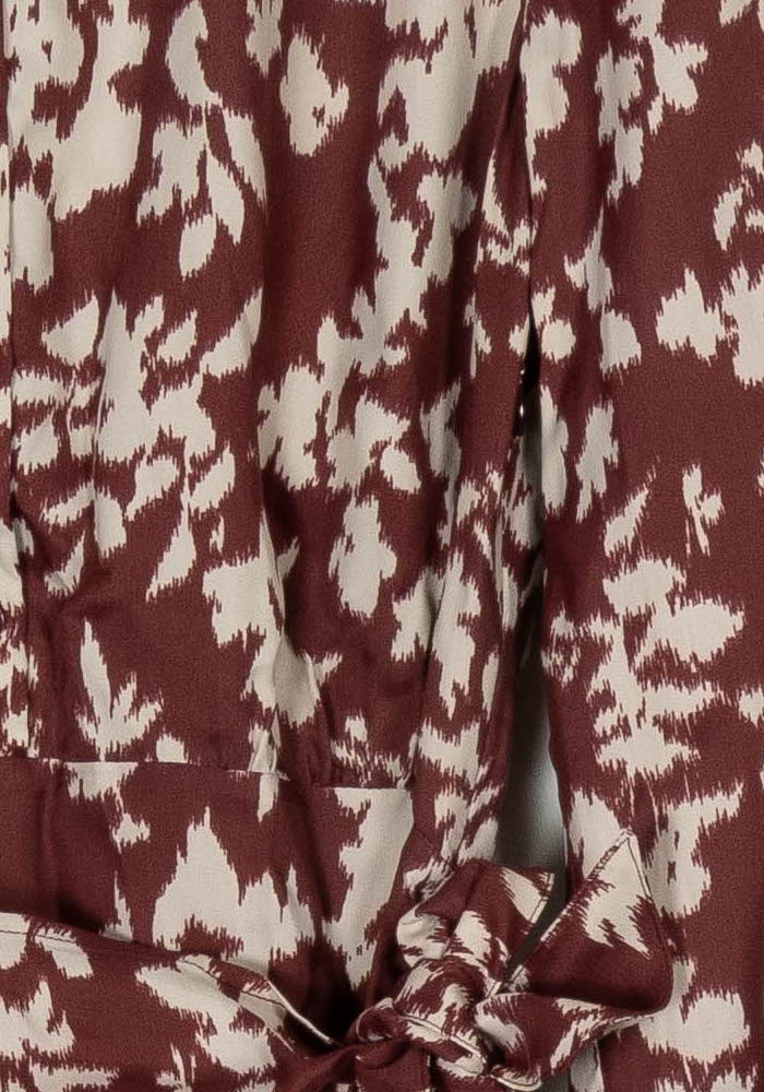 Robe Portefeuille Bordeau et Écru - Taille XS/34 de la marque Petite Mendigote | PARAD119586 - Vendu par Paradigme - Image 3