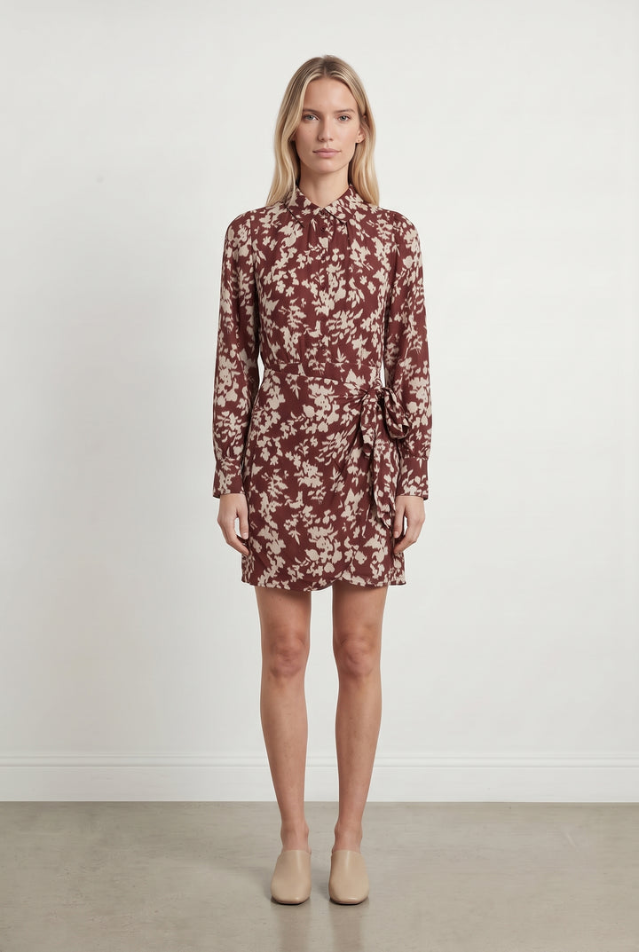 Robe Portefeuille Bordeau et Écru - Taille XS/34 de la marque Petite Mendigote | PARAD119586 - Vendu par Paradigme - Image 1