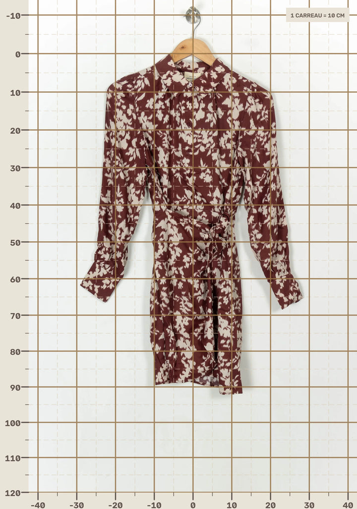 Robe Chemise Bordeaux et Blanche - Taille XS/34 de la marque Petite Mendigote | PARAD119588 - Vendu par Paradigme - Image 4