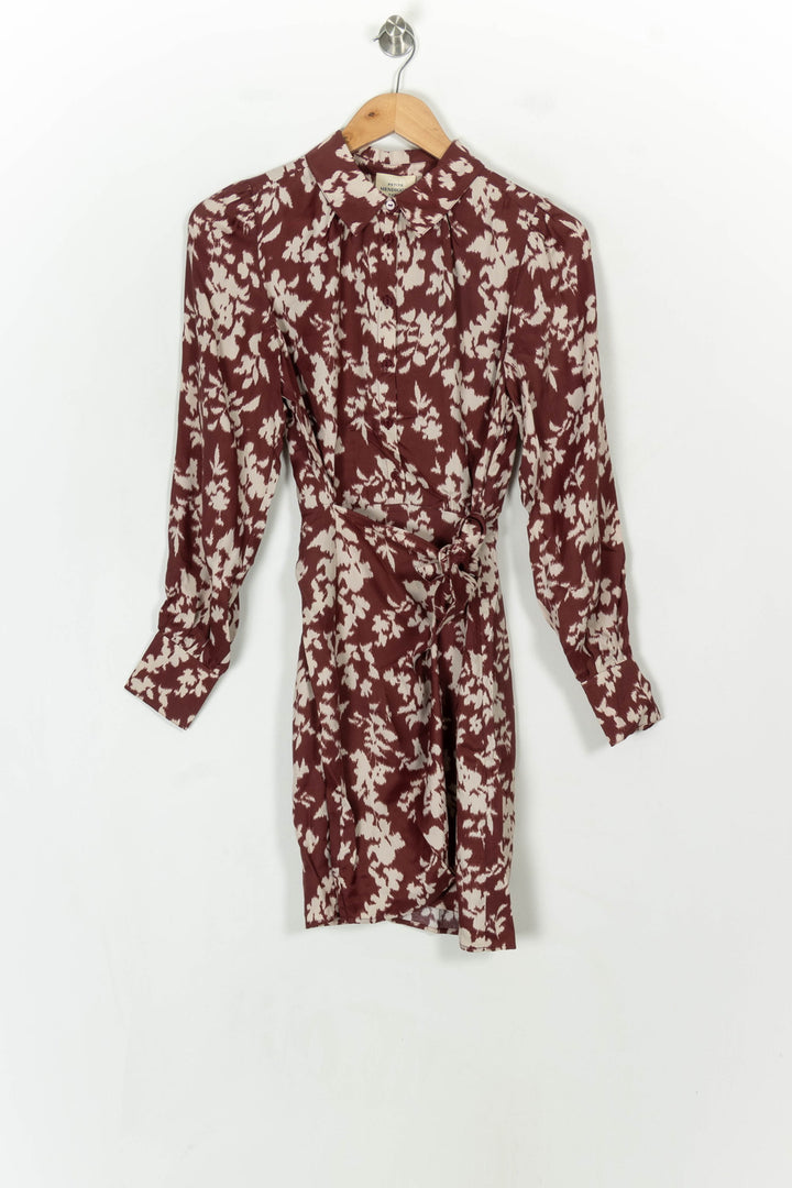 Robe Chemise Bordeaux et Blanche - Taille XS/34 de la marque Petite Mendigote | PARAD119588 - Vendu par Paradigme - Image 2