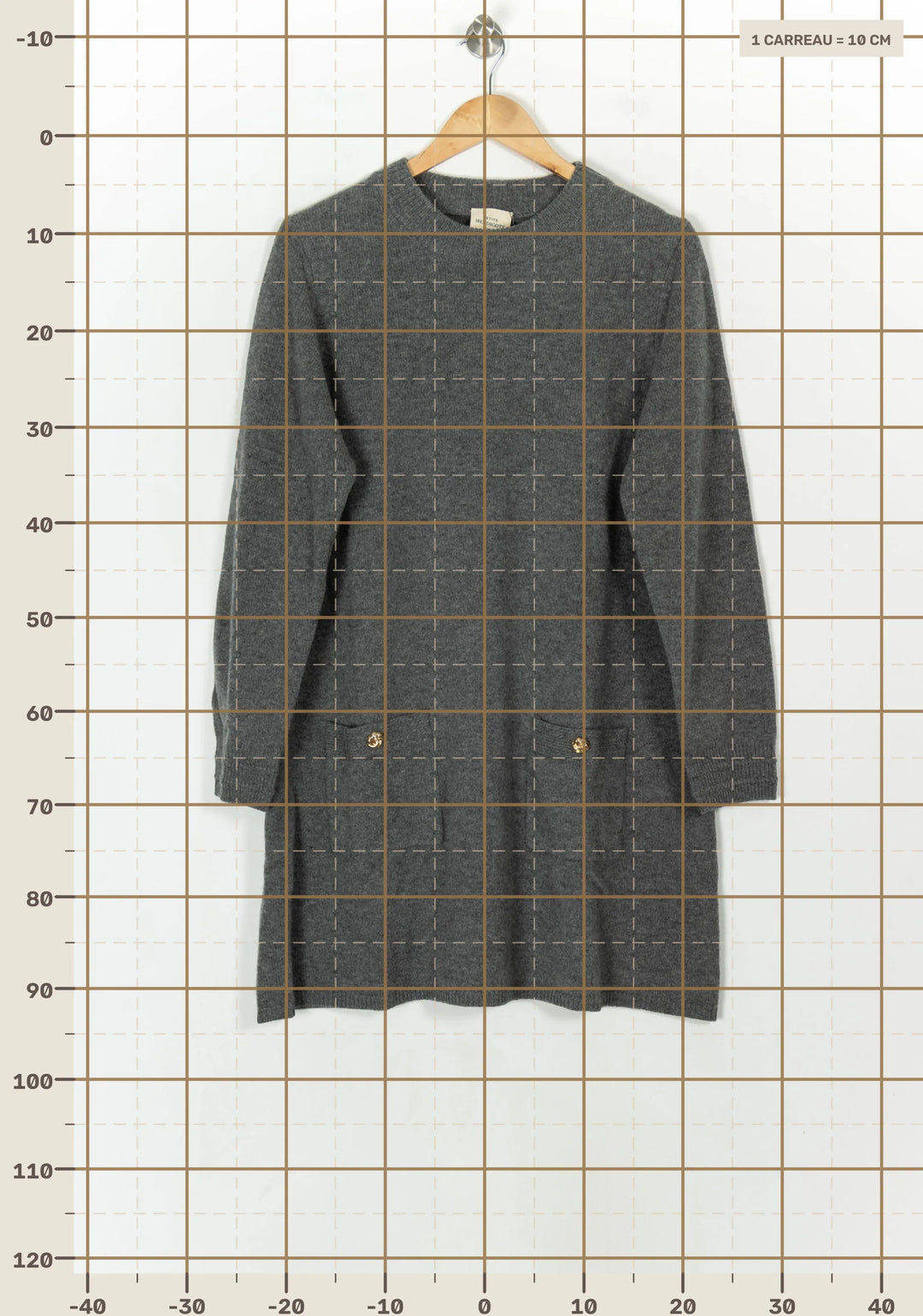 Robe Pull Grise - Taille XXL/44 de la marque Petite Mendigote | PARAD119591 - Vendu par Paradigme - Image 4