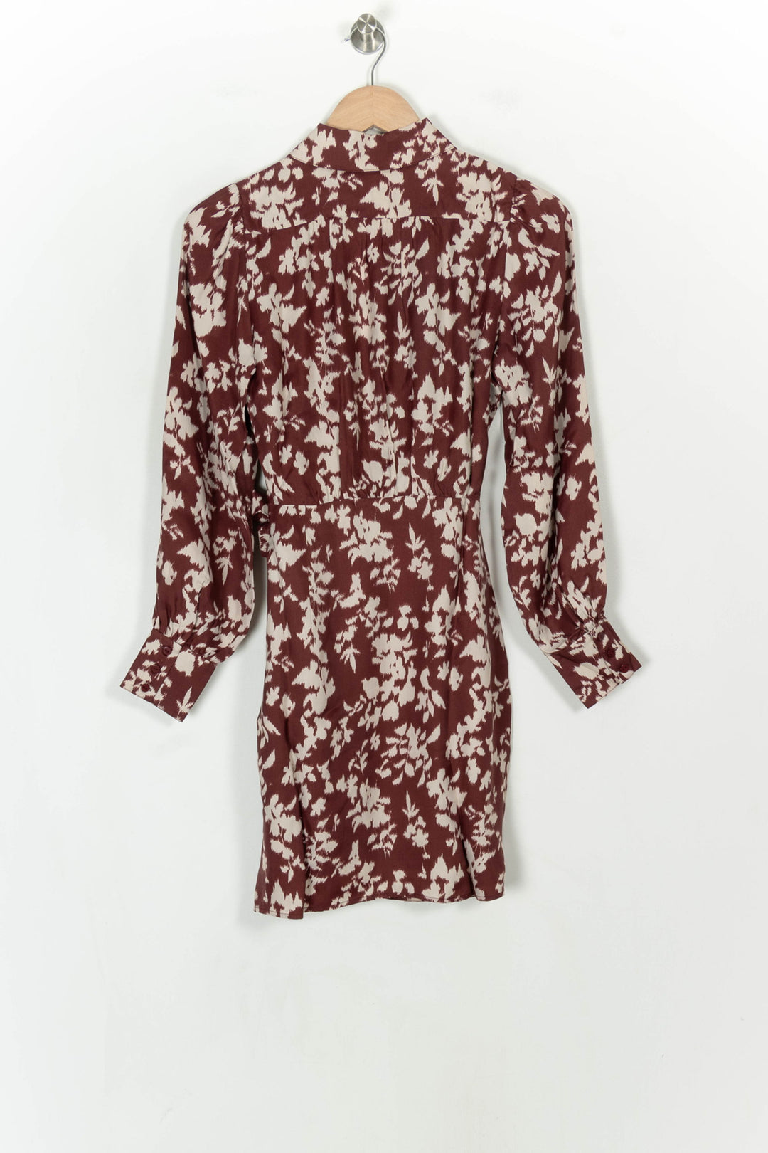 Robe Portefeuille Bordeaux et Beige - Taille XS/34 de la marque Petite Mendigote | PARAD119592 - Vendu par Paradigme - Image 5
