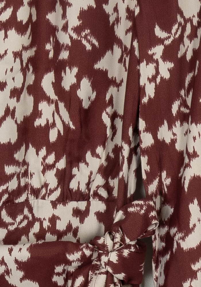 Robe Portefeuille Bordeaux et Beige - Taille XS/34 de la marque Petite Mendigote | PARAD119592 - Vendu par Paradigme - Image 3