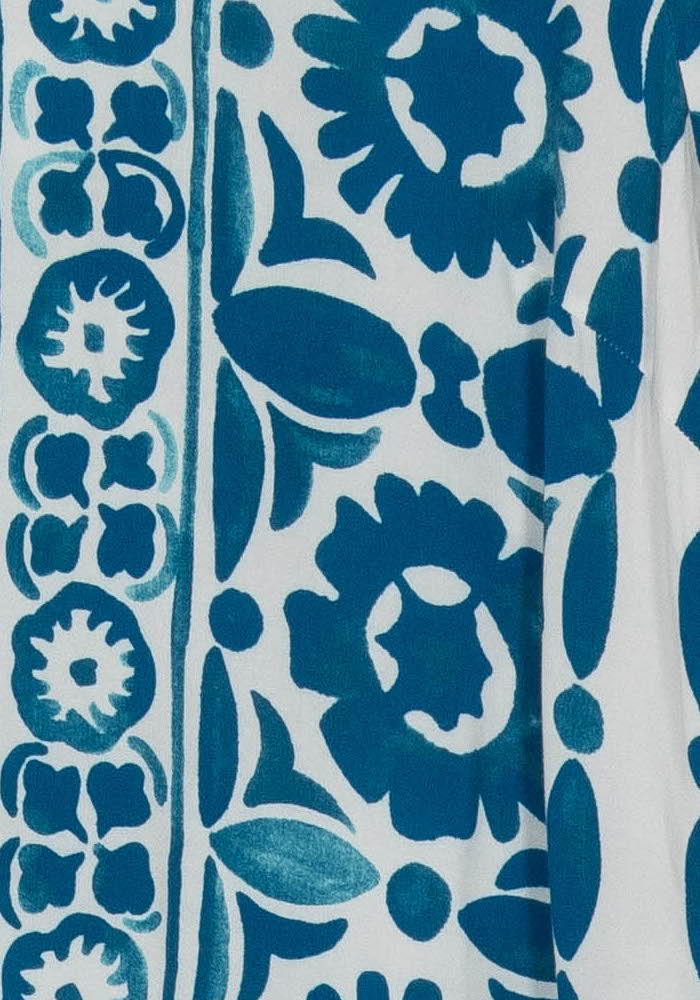 Robe Droite Bleu et Blanc - Taille M/38 de la marque La Fée Maraboutée | PARAD119593 - Vendu par Paradigme - Image 3
