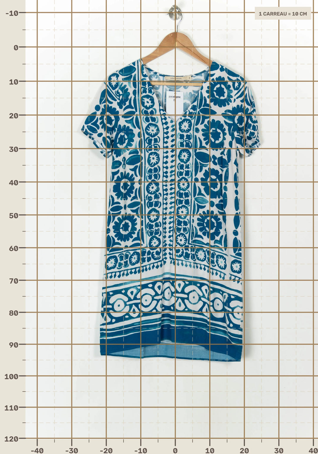 Robe Droite Bleu et Blanc - Taille M/38 de la marque La Fée Maraboutée | PARAD119593 - Vendu par Paradigme - Image 4