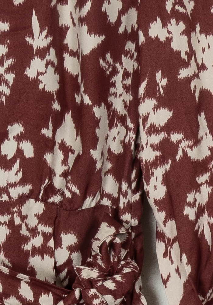 Robe Portefeuille Bordeaux et Blanche - Taille XS/34 de la marque Petite Mendigote | PARAD119596 - Vendu par Paradigme - Image 3