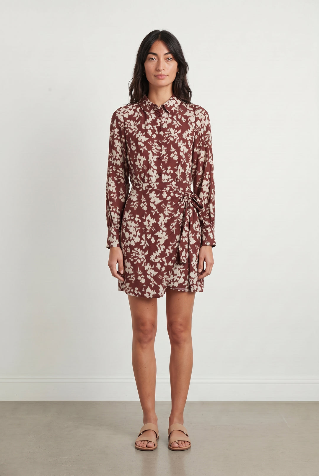 Robe Portefeuille Bordeaux et Blanche - Taille XS/34 de la marque Petite Mendigote | PARAD119596 - Vendu par Paradigme - Image 1