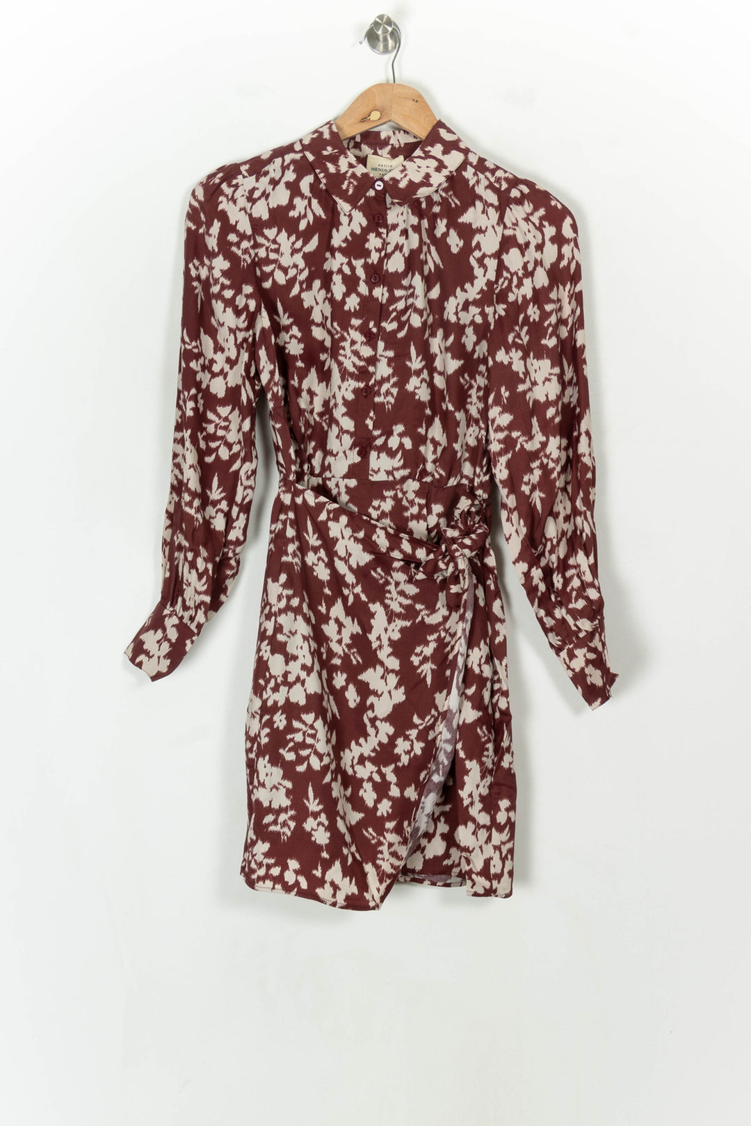 Robe Portefeuille Bordeaux et Blanche - Taille XS/34 de la marque Petite Mendigote | PARAD119596 - Vendu par Paradigme - Image 2