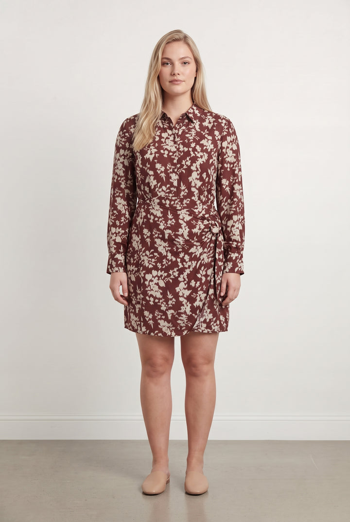 Robe Portefeuille Bordeaux et Blanche - Taille XL/42 de la marque Petite Mendigote | PARAD119598 - Vendu par Paradigme - Image 1