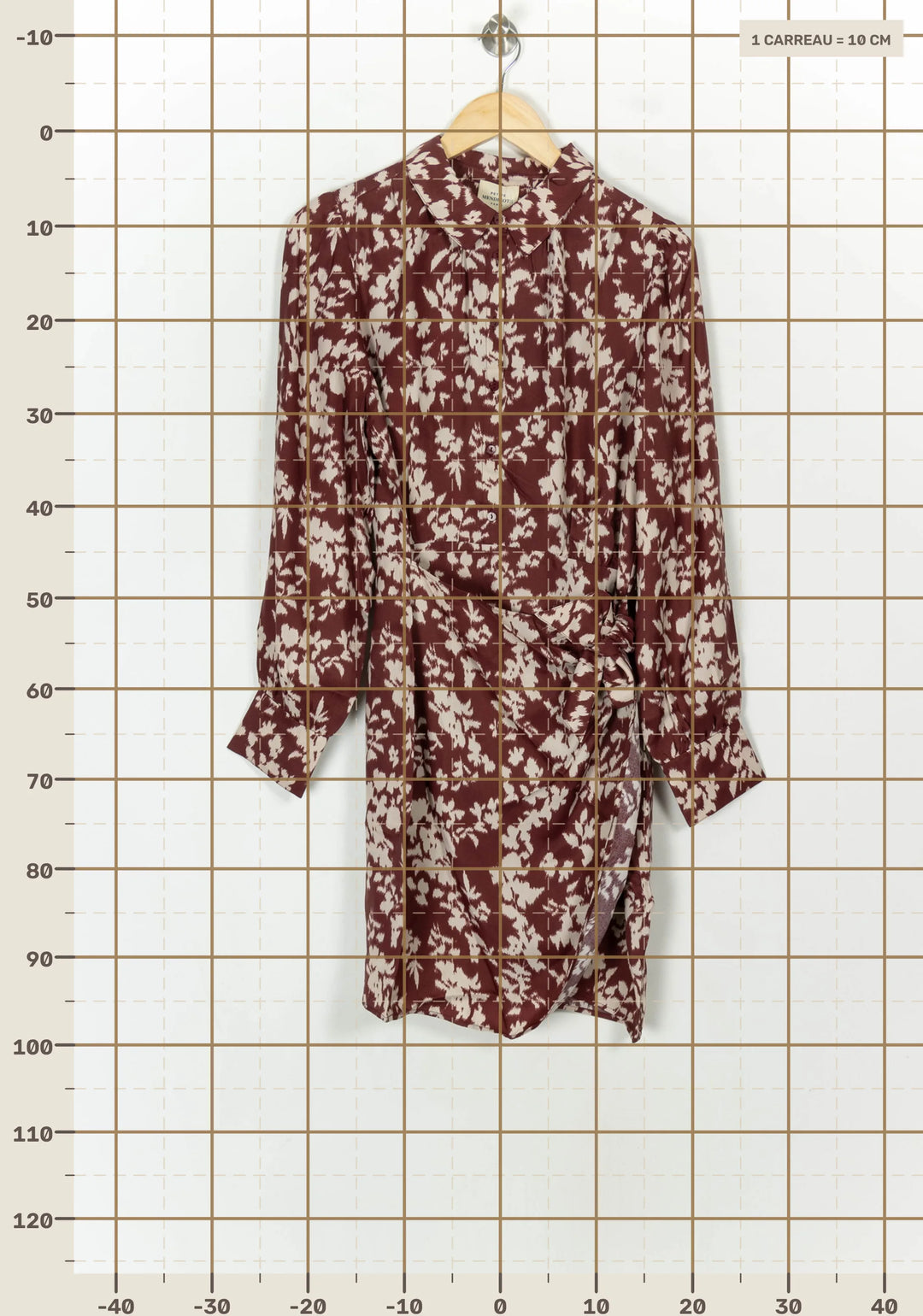 Robe Portefeuille Bordeaux et Blanche - Taille XL/42 de la marque Petite Mendigote | PARAD119598 - Vendu par Paradigme - Image 4