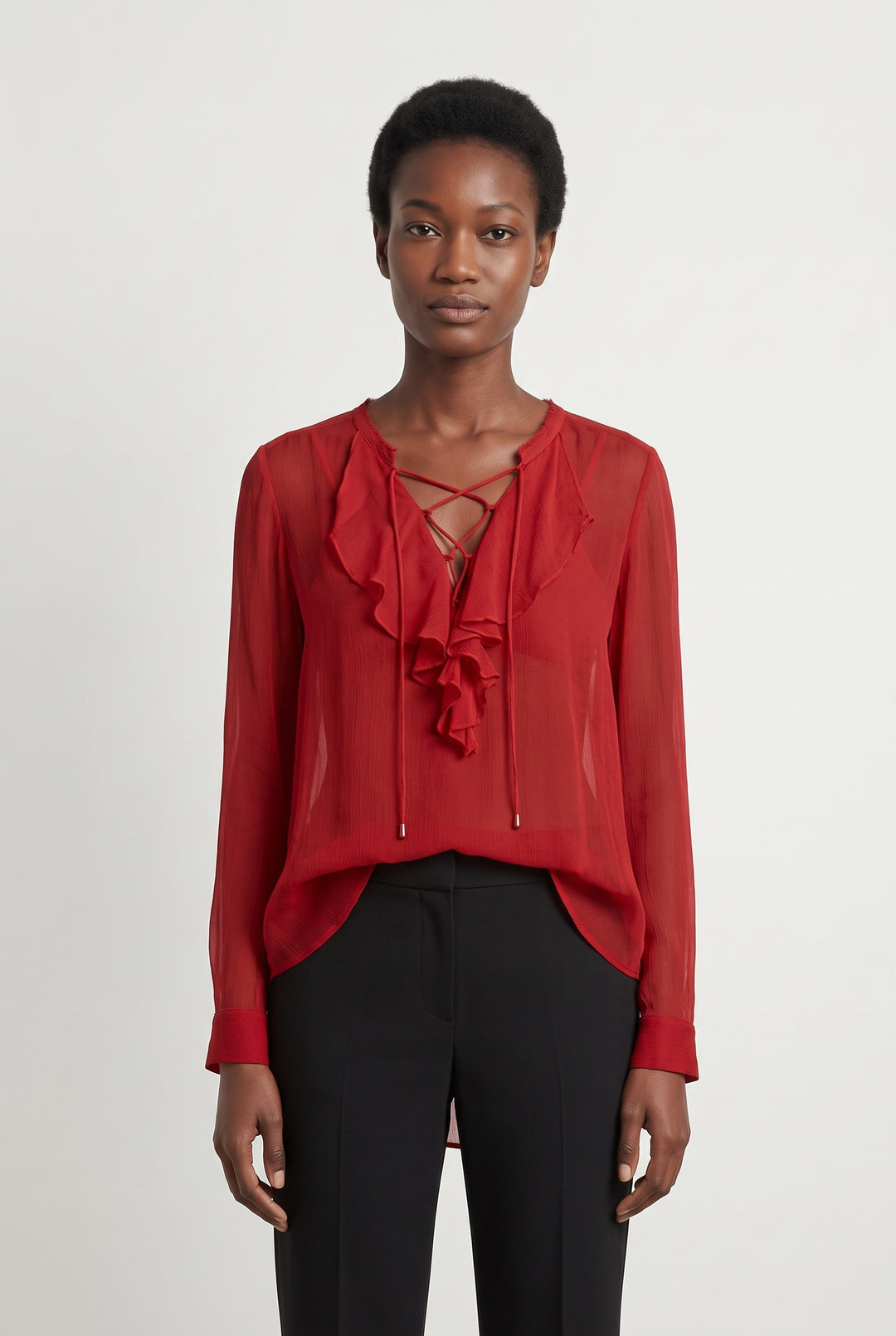 Blouse Rouge - Taille M/38 de la marque The Kooples | PARAD119602 - Vendu par Paradigme - Image 1