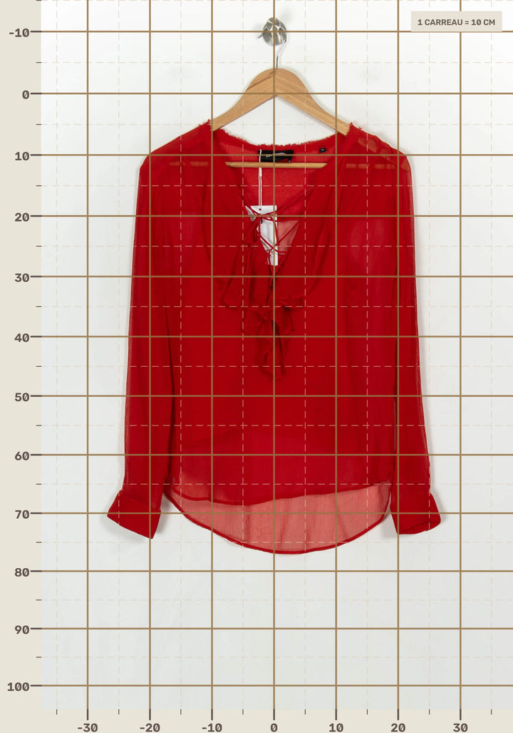 Blouse Rouge - Taille M/38 de la marque The Kooples | PARAD119602 - Vendu par Paradigme - Image 4