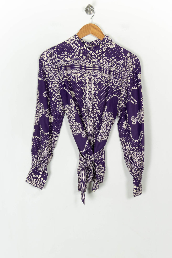 Chemise Violette et Blanche - Taille S/36 de la marque Petite Mendigote | PARAD119605 - Vendu par Paradigme - Image 2