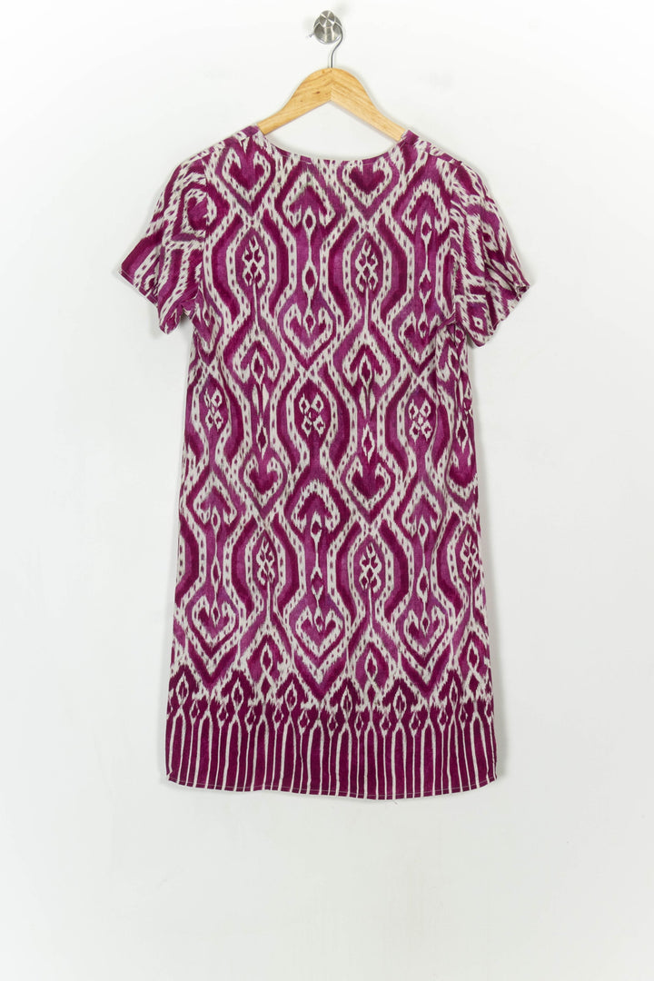 Robe Courte Violette et Blanche - Taille M/38 de la marque La Fée Maraboutée | PARAD119607 - Vendu par Paradigme - Image 5