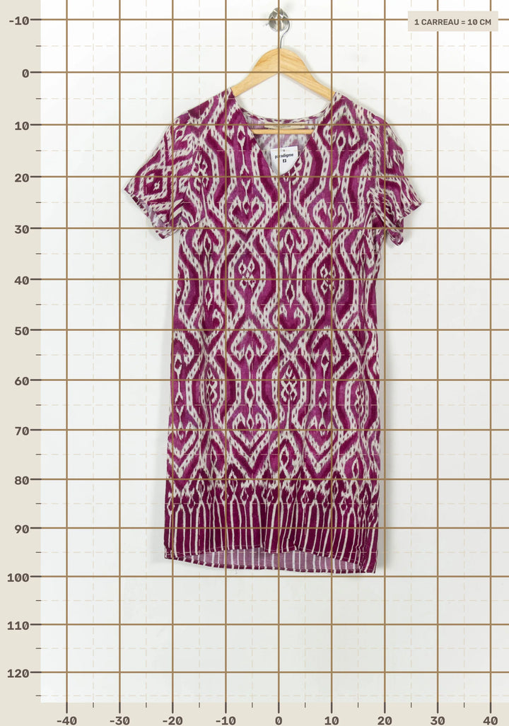 Robe Courte Violette et Blanche - Taille M/38 de la marque La Fée Maraboutée | PARAD119607 - Vendu par Paradigme - Image 4