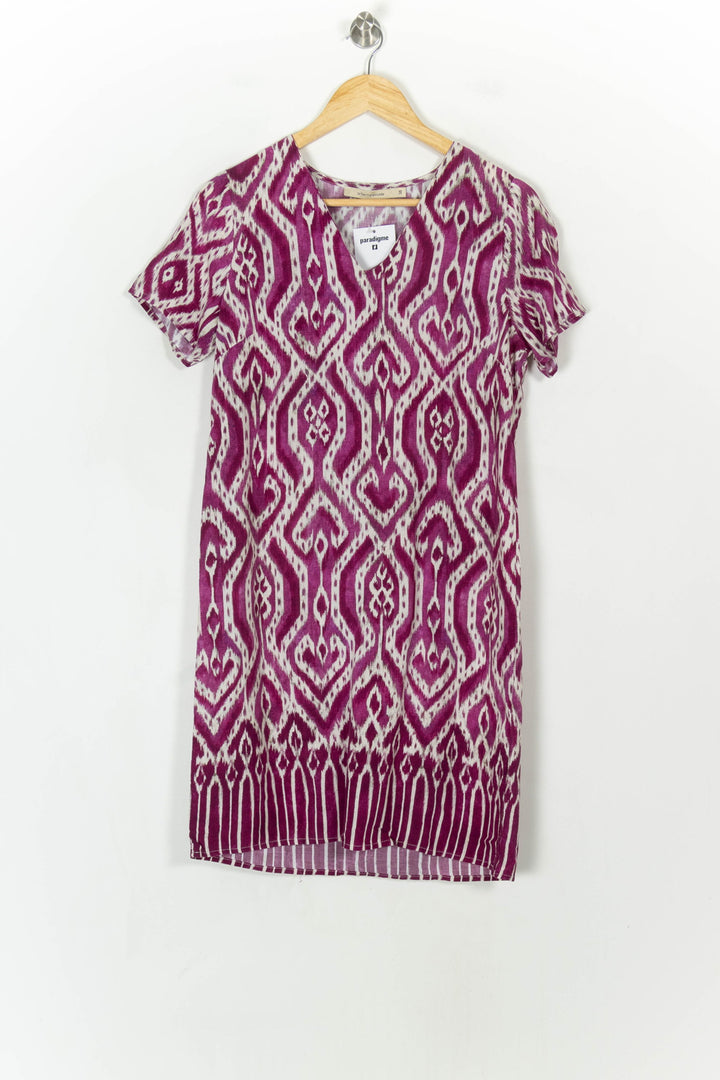 Robe Courte Violette et Blanche - Taille M/38 de la marque La Fée Maraboutée | PARAD119607 - Vendu par Paradigme - Image 2
