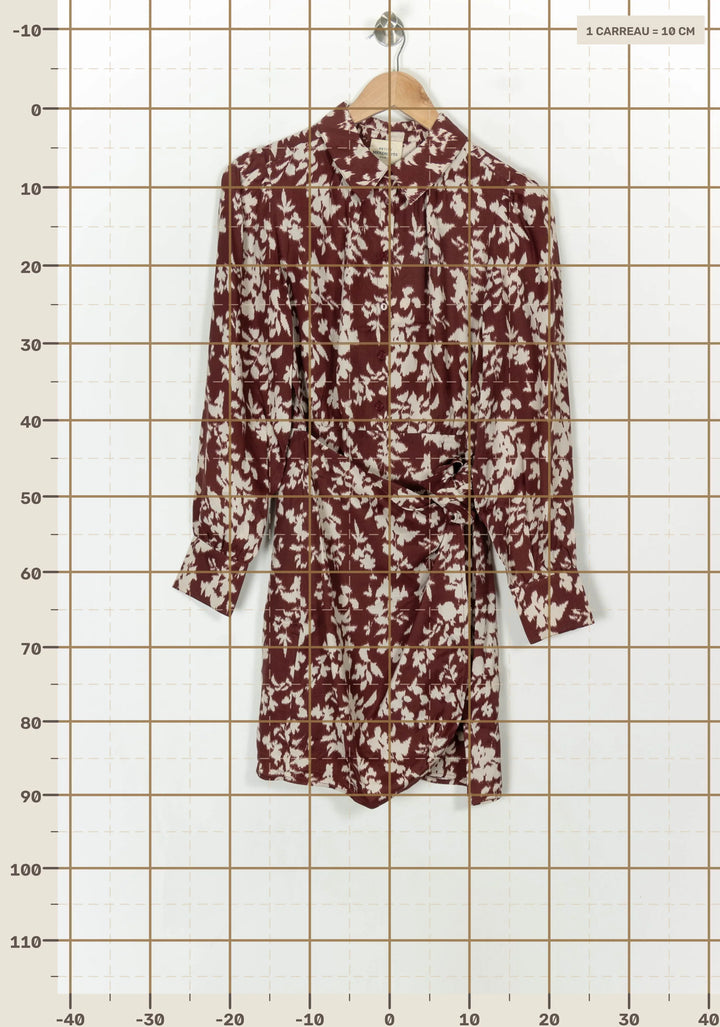 Robe Chemise Bordeaux et Blanche - Taille M/38 de la marque Petite Mendigote | PARAD119608 - Vendu par Paradigme - Image 4