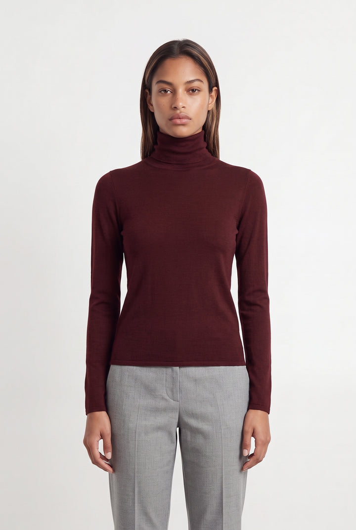 Pull Col Roulé Bordeaux - Taille XS/34 de la marque Petite Mendigote | PARAD119611 - Vendu par Paradigme - Image 1