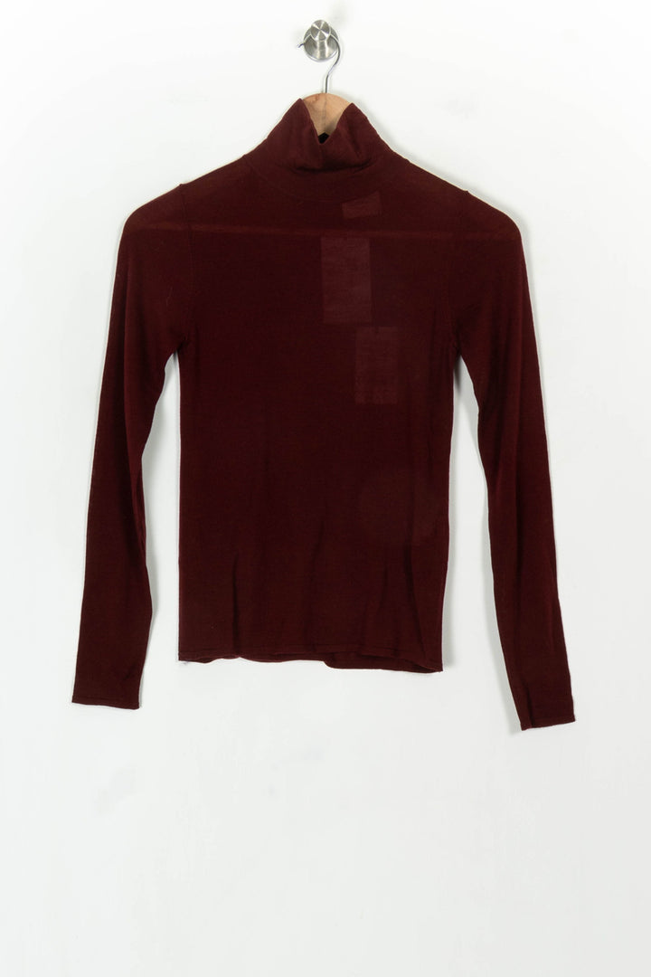 Pull Col Roulé Bordeaux - Taille XS/34 de la marque Petite Mendigote | PARAD119611 - Vendu par Paradigme - Image 2