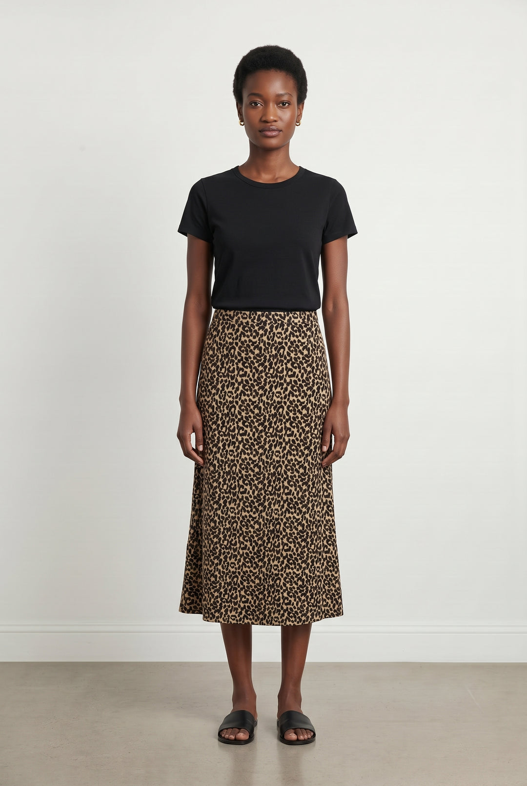 Jupe Midi Léopard Beige et Noir - Taille XS/34 de la marque Petite Mendigote | PARAD119614 - Vendu par Paradigme - Image 1