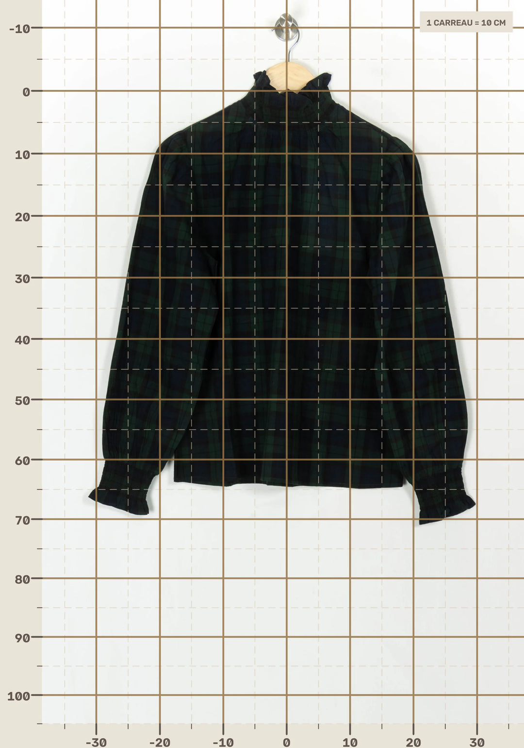 Blouse Carreaux Verts et Bleus - Taille M/38 de la marque Petite Mendigote | PARAD119618 - Vendu par Paradigme - Image 4