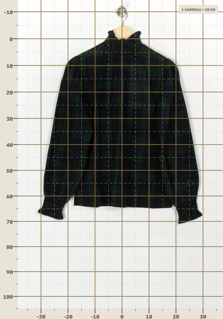 Blouse Carreaux Verts et Bleus - Taille M/38 de la marque Petite Mendigote | PARAD119618 - Vendu par Paradigme - Image 4