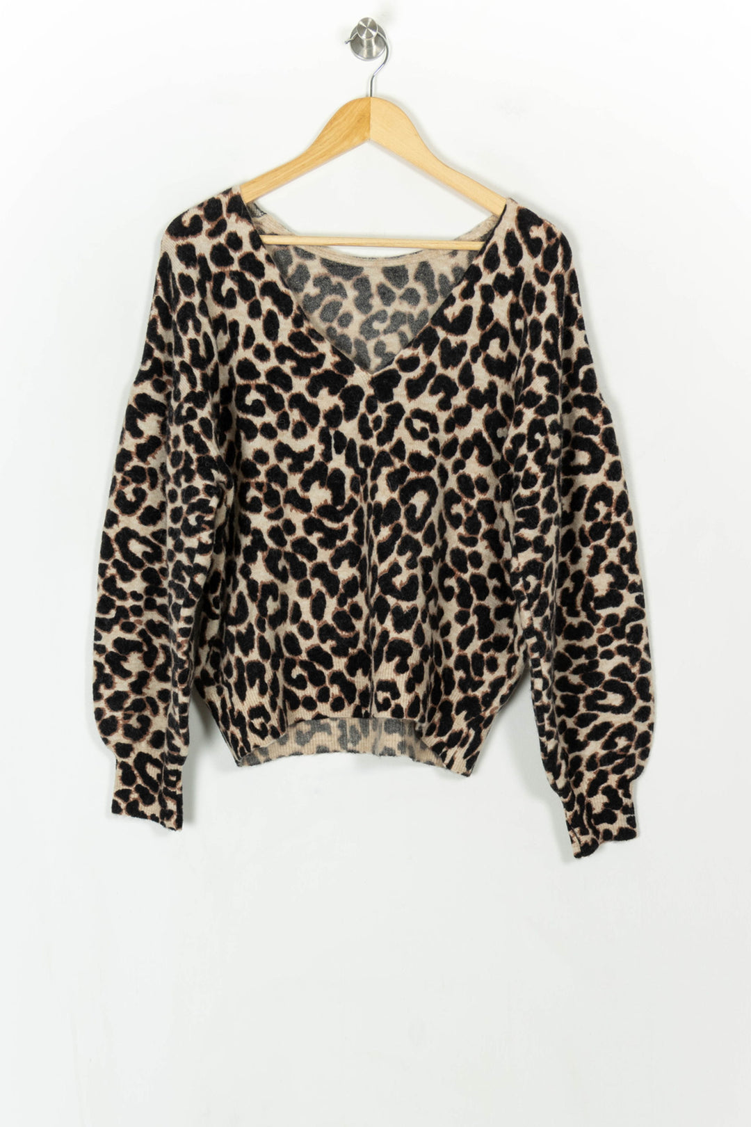 Pull Léopard Beige et Noir - Taille XL/42 de la marque Petite Mendigote | PARAD119628 - Vendu par Paradigme - Image 5