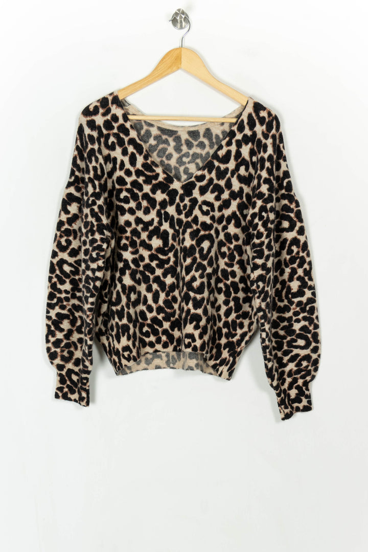 Pull Léopard Beige et Noir - Taille XL/42 de la marque Petite Mendigote | PARAD119628 - Vendu par Paradigme - Image 5