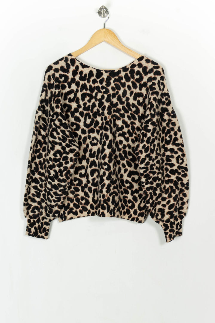 Pull Léopard Beige et Noir - Taille XL/42 de la marque Petite Mendigote | PARAD119628 - Vendu par Paradigme - Image 2
