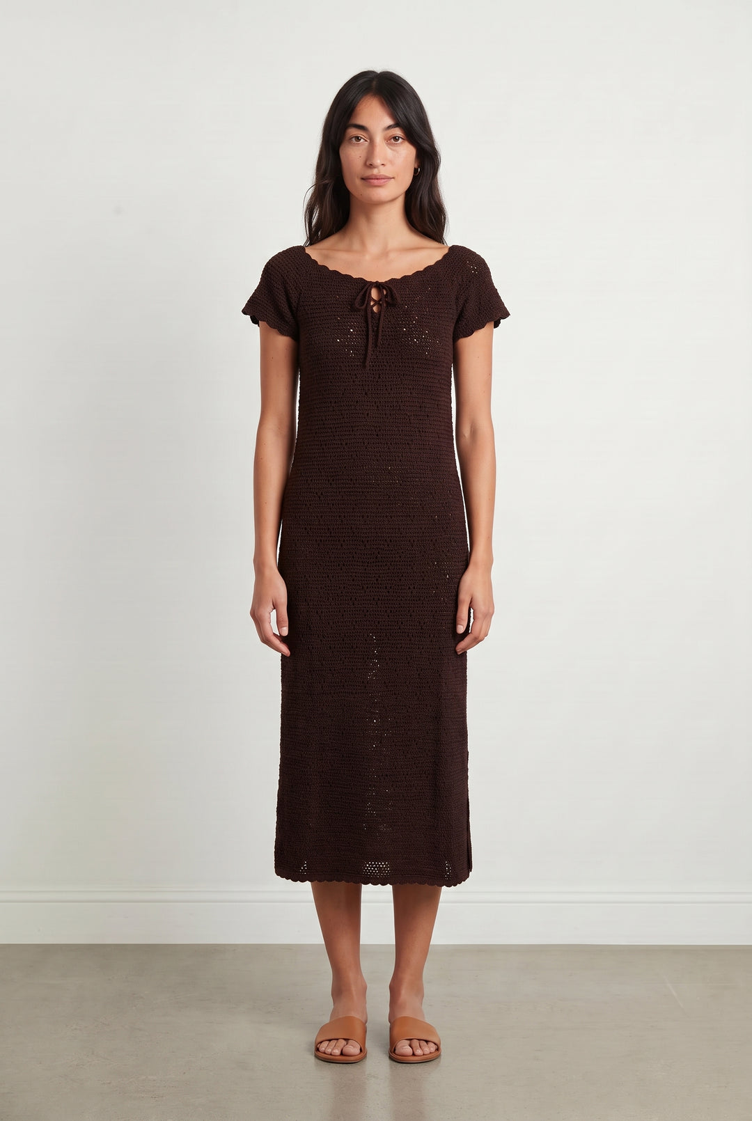Robe Longue Marron - Taille S/36 de la marque Petite Mendigote | PARAD119640 - Vendu par Paradigme - Image 1