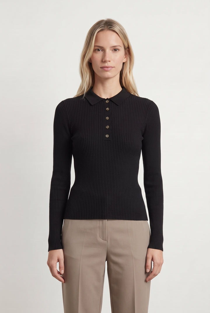 Polo Noir - Taille S/36 de la marque Petite Mendigote | PARAD119650 - Vendu par Paradigme - Image 1