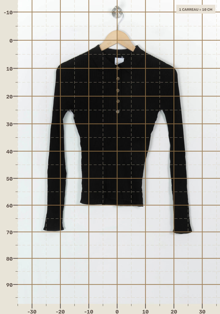 Polo Noir - Taille S/36 de la marque Petite Mendigote | PARAD119650 - Vendu par Paradigme - Image 4