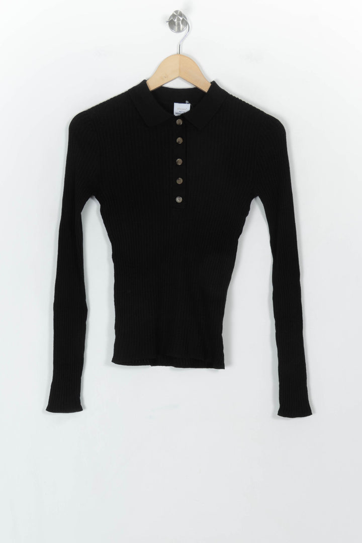 Polo Noir - Taille S/36 de la marque Petite Mendigote | PARAD119650 - Vendu par Paradigme - Image 2