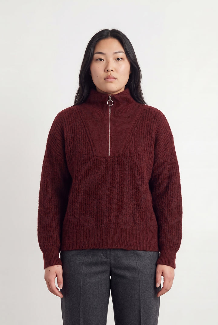 Pull Bordeaux - Taille L/40 de la marque Petite Mendigote | PARAD119653 - Vendu par Paradigme - Image 1
