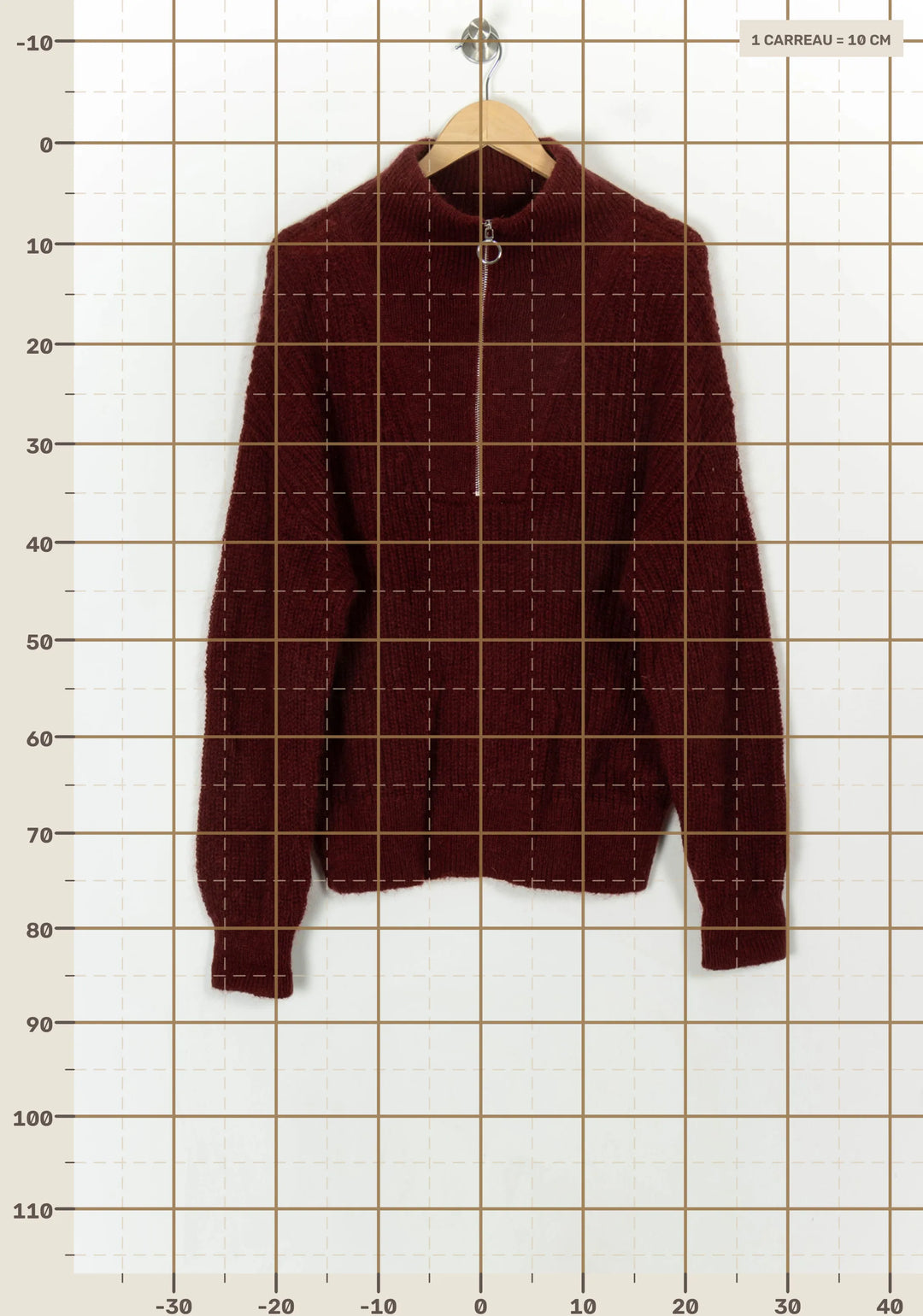 Pull Bordeaux - Taille L/40 de la marque Petite Mendigote | PARAD119653 - Vendu par Paradigme - Image 4