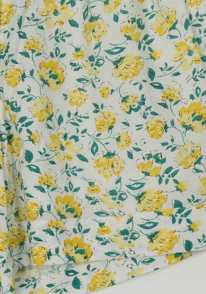 Short Fleuri Blanc et Jaune - Taille XS/34 de la marque Petite Mendigote | PARAD119659 - Vendu par Paradigme - Image 3