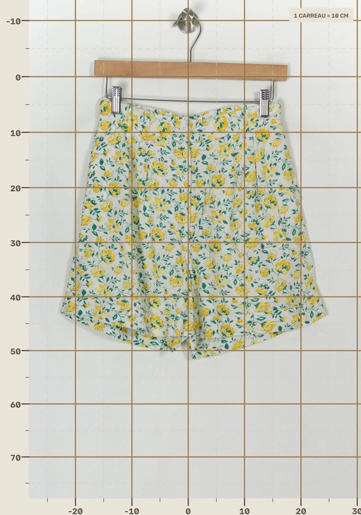 Short Fleuri Blanc et Jaune - Taille XS/34 de la marque Petite Mendigote | PARAD119659 - Vendu par Paradigme - Image 4