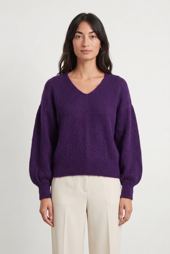 Pull Violet - Taille XS/34 de la marque Petite Mendigote | PARAD119661 - Vendu par Paradigme - Image 1