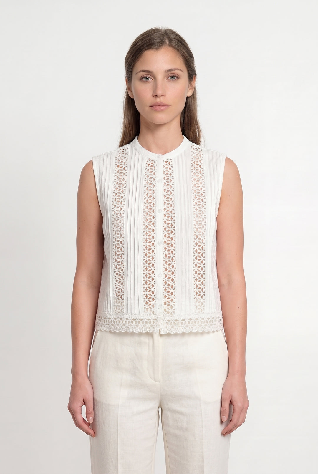 Blouse Sans Manches Beige - Taille S/36 de la marque Petite Mendigote | PARAD119674 - Vendu par Paradigme - Image 1