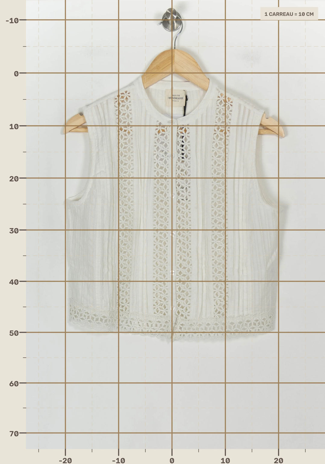Blouse Sans Manches Beige - Taille S/36 de la marque Petite Mendigote | PARAD119674 - Vendu par Paradigme - Image 4