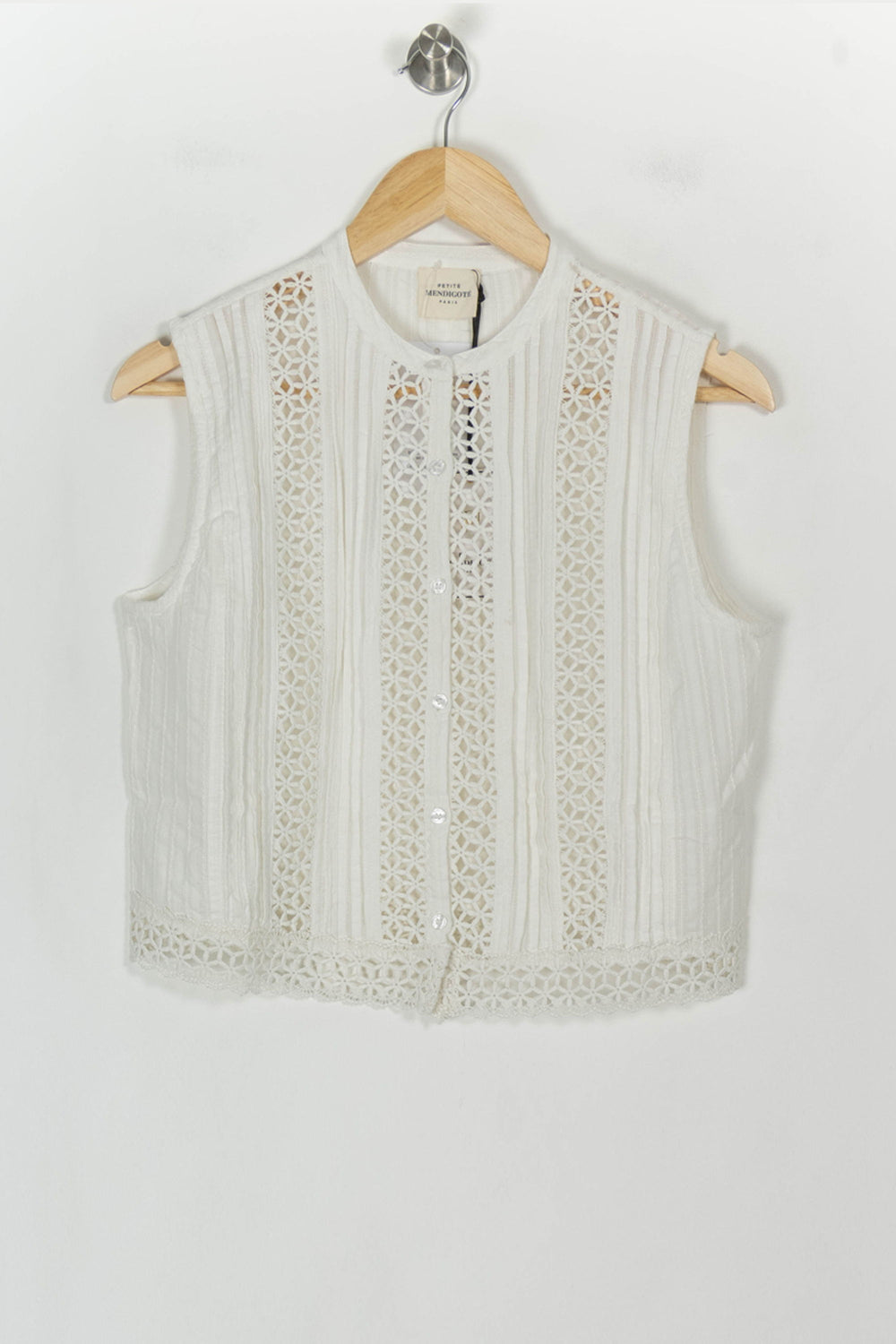 Blouse Sans Manches Beige - Taille S/36 de la marque Petite Mendigote | PARAD119674 - Vendu par Paradigme - Image 2